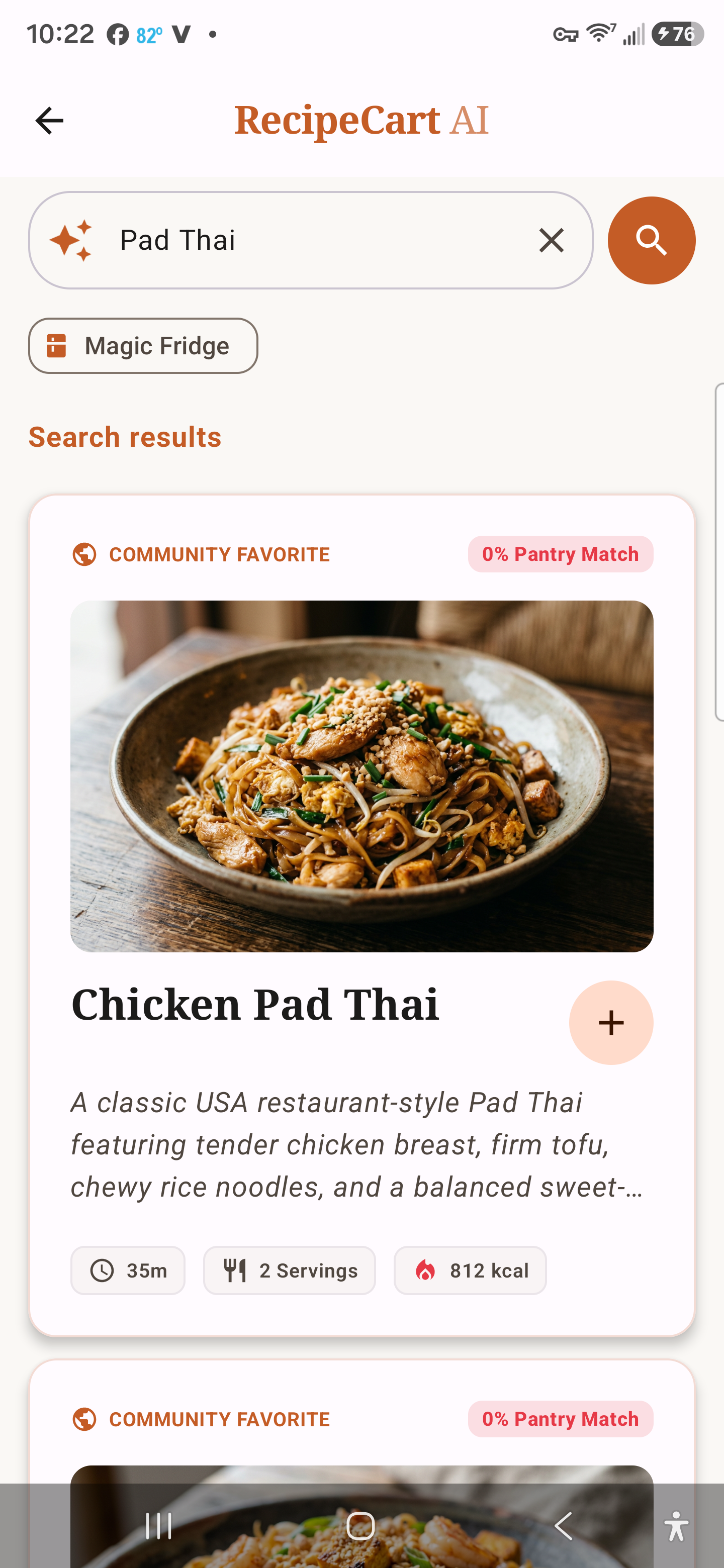 Ask AI search for Pad Thai